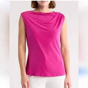 DKNY Hot Pink Women's Cowl Neck Shell Size Medium New with tags.